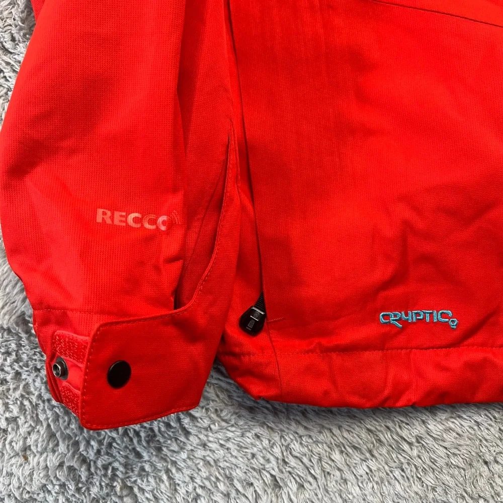 North Face Cryptic Decagon Jacket Flashlight RECCO Mens S Red Ski Snow Technical